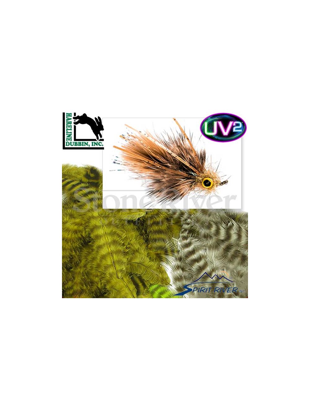 Hareline UV2 Grizzly Soft Hackle Feathers