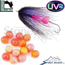 Hareline UV2 Fusion Egg Beads, Fireball Orange / 6mm